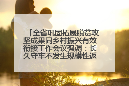 全省巩固拓展脱贫攻坚成果同乡村振兴有效衔接工作会议强调：长久守牢不发生规模性返贫致贫底线 王宁出席并讲话 王予波主持