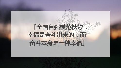 全国自强模范扶婷：幸福是奋斗出来的，而奋斗本身是一种幸福