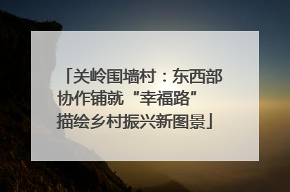 关岭围墙村：东西部协作铺就“幸福路” 描绘乡村振兴新图景