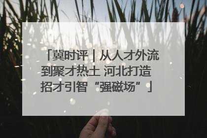 冀时评｜从人才外流到聚才热土 河北打造招才引智“强磁场”