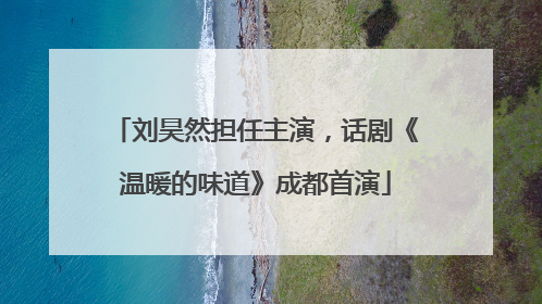 刘昊然担任主演，话剧《温暖的味道》成都首演