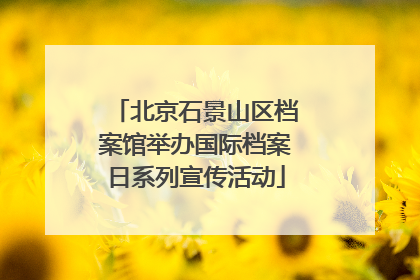 北京石景山区档案馆举办国际档案日系列宣传活动