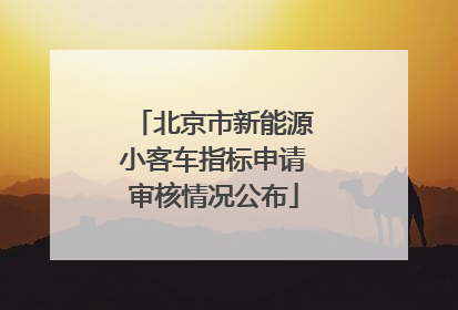 北京市新能源小客车指标申请审核情况公布