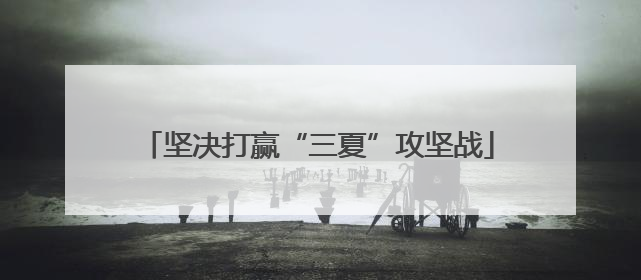 坚决打赢“三夏”攻坚战