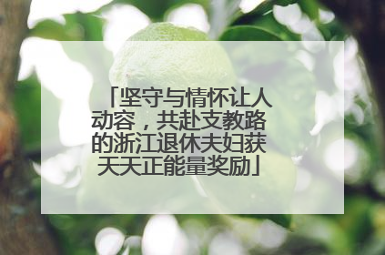 坚守与情怀让人动容，共赴支教路的浙江退休夫妇获天天正能量奖励