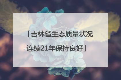 吉林省生态质量状况连续21年保持良好