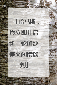 哈马斯：愿立即开启新一轮加沙停火间接谈判