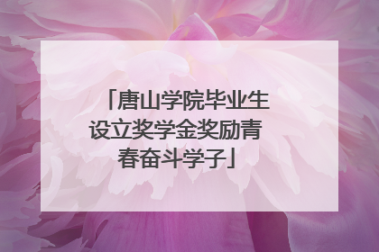 唐山学院毕业生设立奖学金奖励青春奋斗学子