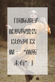国际原子能机构警告以色列 以媒：“前所未有”
