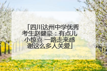 四川达州中学优秀考生赵健豪：有点儿小惊喜 一路走来感谢这么多人关爱