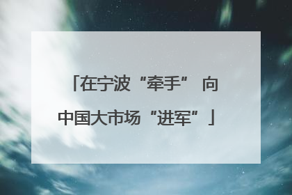 在宁波“牵手” 向中国大市场“进军”