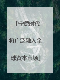 宁德时代 将广泛融入全球资本市场