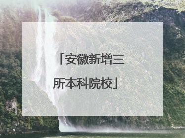 安徽新增三所本科院校