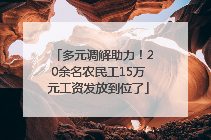 多元调解助力！20余名农民工15万元工资发放到位了