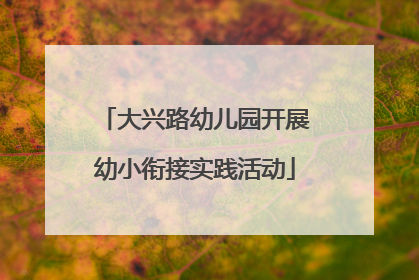大兴路幼儿园开展幼小衔接实践活动