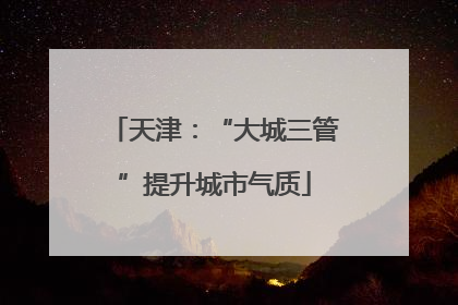 天津：“大城三管”提升城市气质