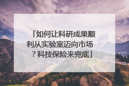 如何让科研成果顺利从实验室迈向市场？科技保险来兜底