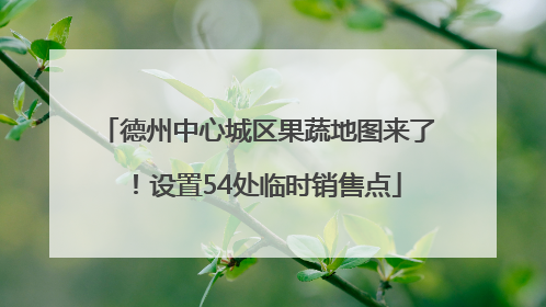 德州中心城区果蔬地图来了！设置54处临时销售点