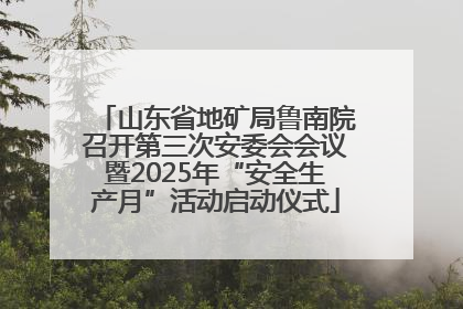 山东省地矿局鲁南院召开第三次安委会会议暨2025年“安全生产月”活动启动仪式