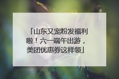 山东又宠粉发福利啦！六一端午出游，美团优惠券这样领