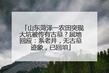 山东菏泽一农田突现大坑被传有古墓？属地回应：系老井，无古墓迹象，已回填