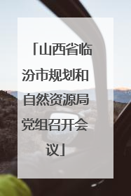 山西省临汾市规划和自然资源局党组召开会议