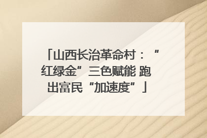 山西长治革命村：“红绿金”三色赋能 跑出富民“加速度”