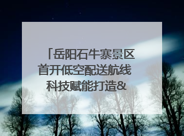 岳阳石牛寨景区首开低空配送航线 科技赋能打造"空中便利店"