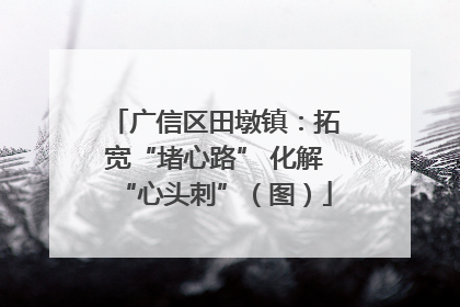广信区田墩镇：拓宽“堵心路” 化解“心头刺”（图）