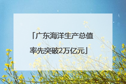 广东海洋生产总值率先突破2万亿元