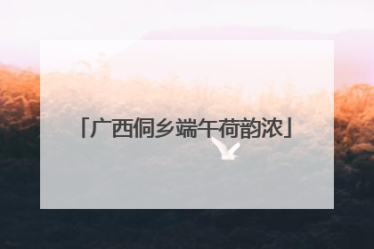 广西侗乡端午荷韵浓