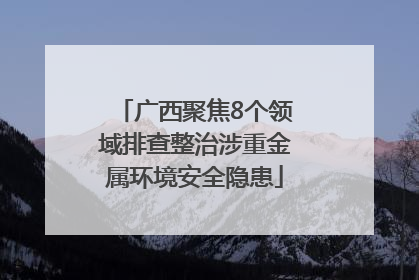 广西聚焦8个领域排查整治涉重金属环境安全隐患