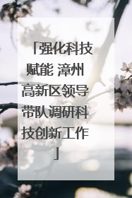 强化科技赋能 漳州高新区领导带队调研科技创新工作