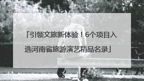 引领文旅新体验！6个项目入选河南省旅游演艺精品名录