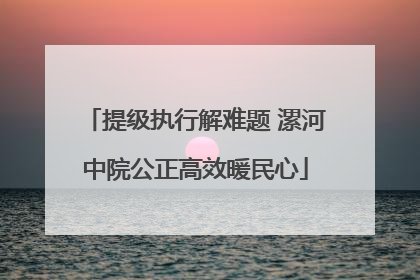 提级执行解难题 漯河中院公正高效暖民心
