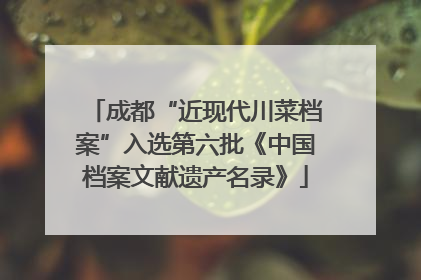 成都“近现代川菜档案”入选第六批《中国档案文献遗产名录》