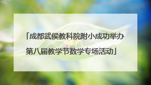 成都武侯教科院附小成功举办第八届教学节数学专场活动