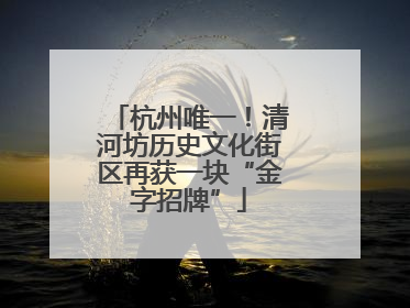 杭州唯一！清河坊历史文化街区再获一块“金字招牌”