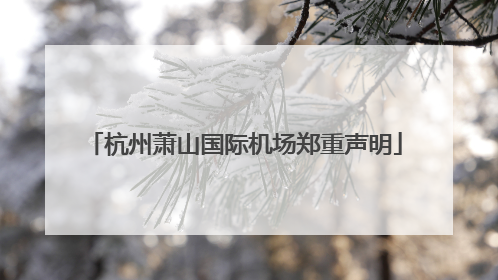 杭州萧山国际机场郑重声明