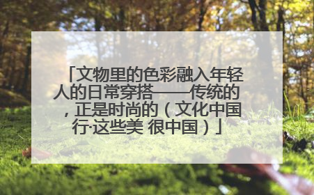 文物里的色彩融入年轻人的日常穿搭——传统的，正是时尚的（文化中国行·这些美 很中国）