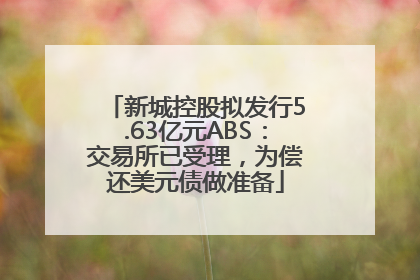 新城控股拟发行5.63亿元ABS：交易所已受理，为偿还美元债做准备