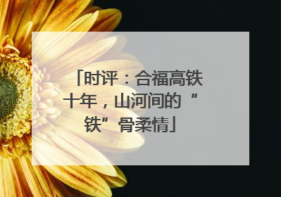 时评：合福高铁十年，山河间的“铁”骨柔情