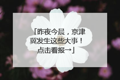 昨夜今晨，京津冀发生这些大事！点击看报→