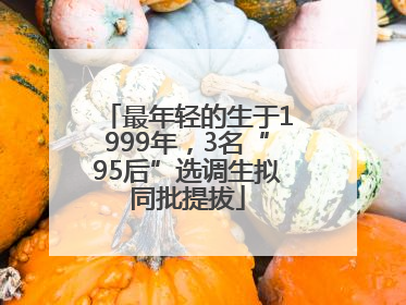 最年轻的生于1999年，3名“95后”选调生拟同批提拔