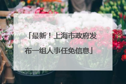 最新！上海市政府发布一组人事任免信息