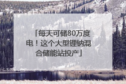 每天可储80万度电！这个大型锂钠混合储能站投产