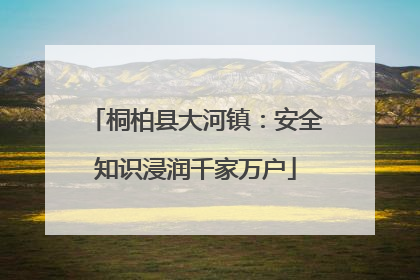 桐柏县大河镇：安全知识浸润千家万户