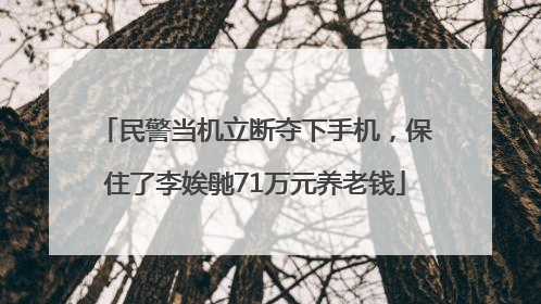 民警当机立断夺下手机，保住了李娭毑71万元养老钱