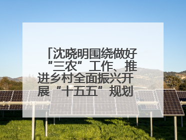 沈晓明围绕做好“三农”工作、推进乡村全面振兴开展“十五五”规划专题调研