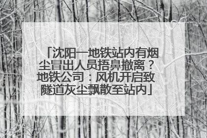 沈阳一地铁站内有烟尘冒出人员捂鼻撤离？地铁公司：风机开启致隧道灰尘飘散至站内